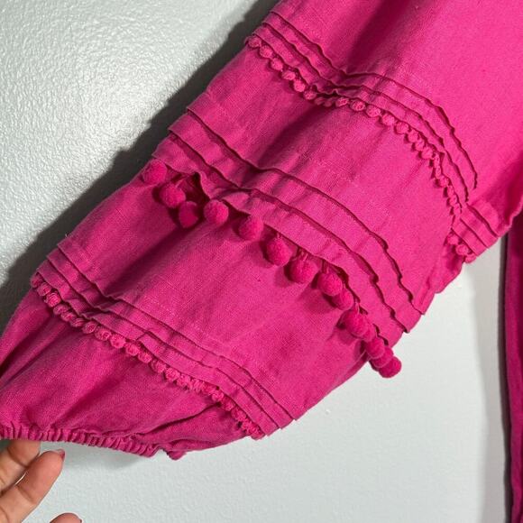 Chico’s 100% Linen Dress with Sleeves Pink Womens 14 2.5 - Picture 5 of 9